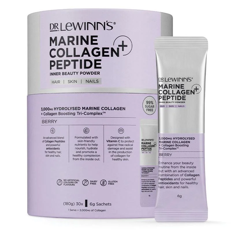 清仓 Dr. LeWinn’s Marine Collagen Peptide+ Inner Beauty Powder 30s*6g 莱文医生胶原蛋白美容粉 梅子味 30包*6g【保质期2026/10】